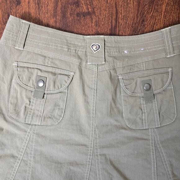 KUHL Khaki A-Line Mini Skirt - Size 6 - Picture 5 of 8